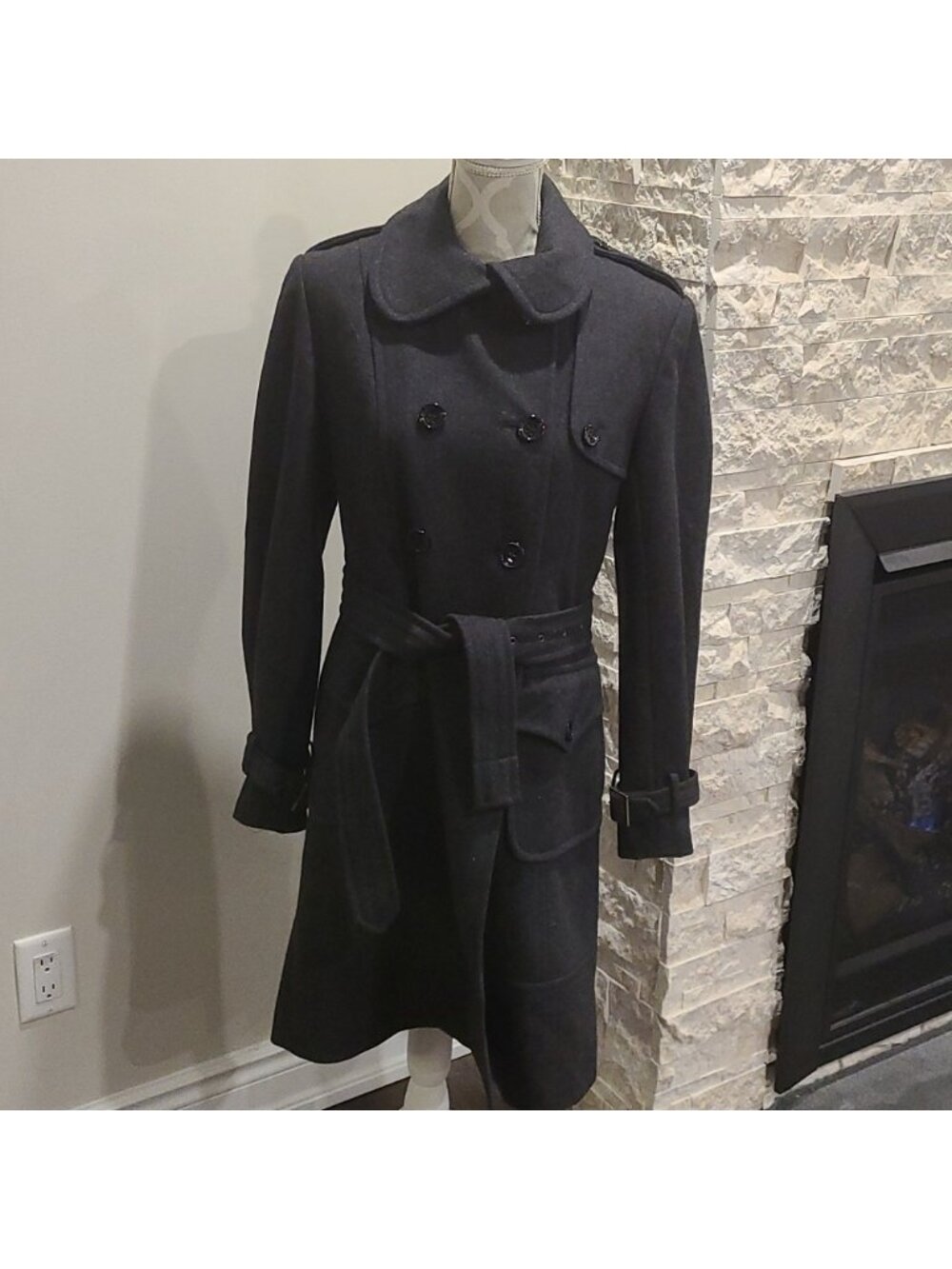DKNY Charcoal Grey peacoat